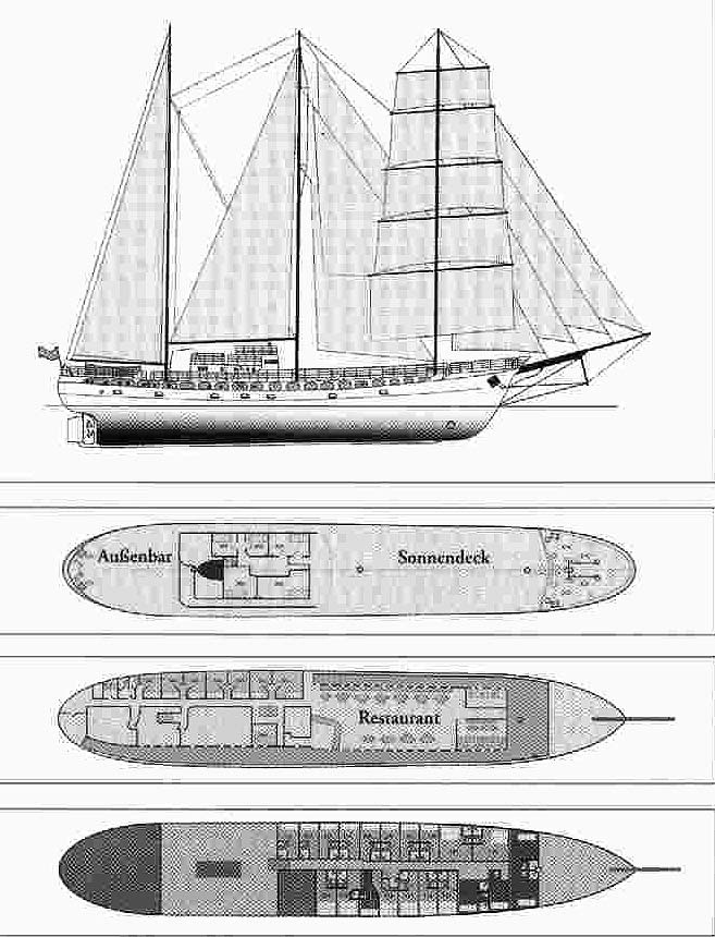 Barkentine tall ship for sale or charter